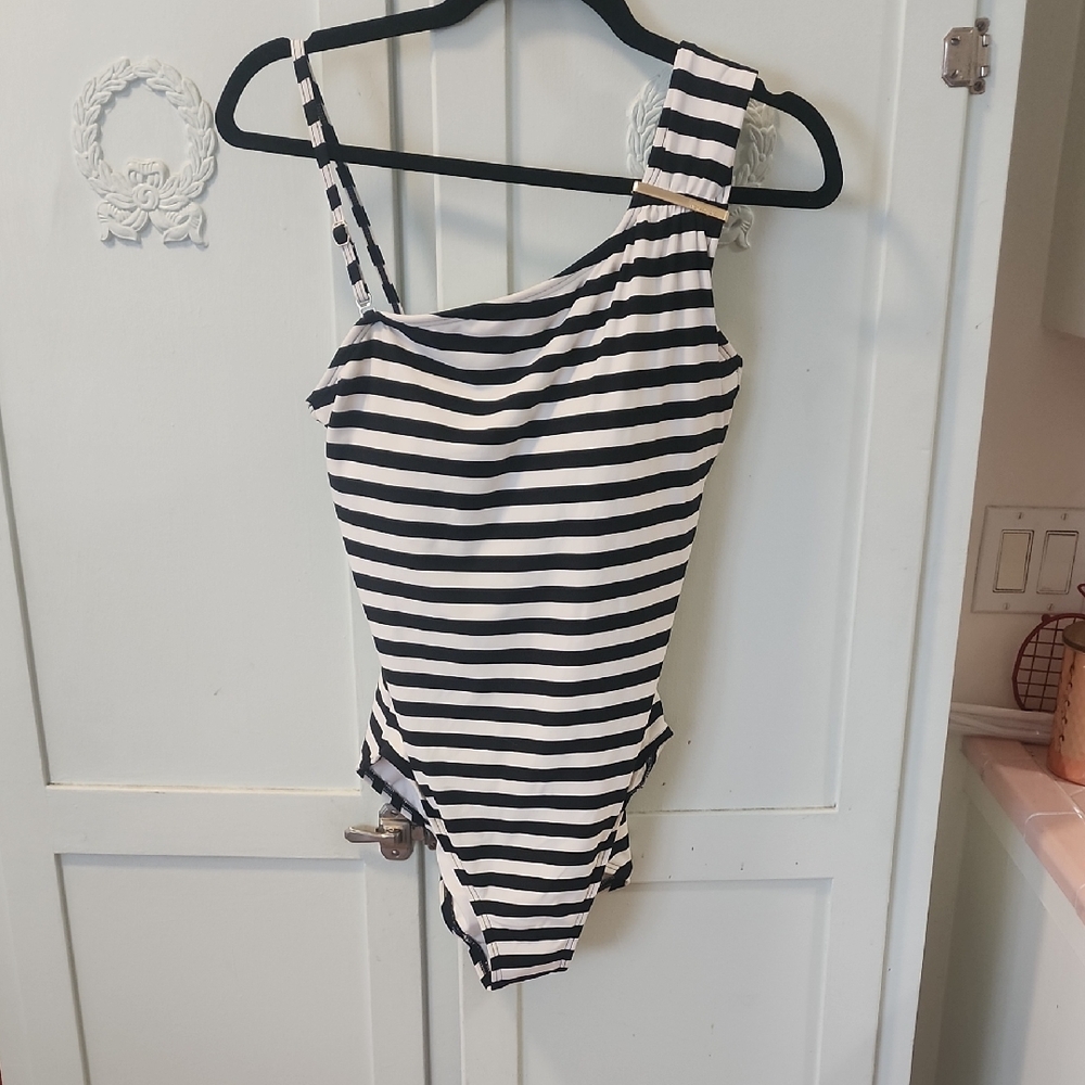 14 MICHAEL Michael Kors Cream and Black Swimsuit